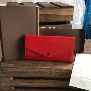 New Louis Vuitton Epi wallet with receipt/box